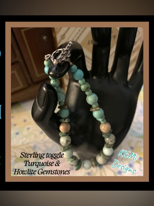 Genuine Gemstones  Sterling Bracelet